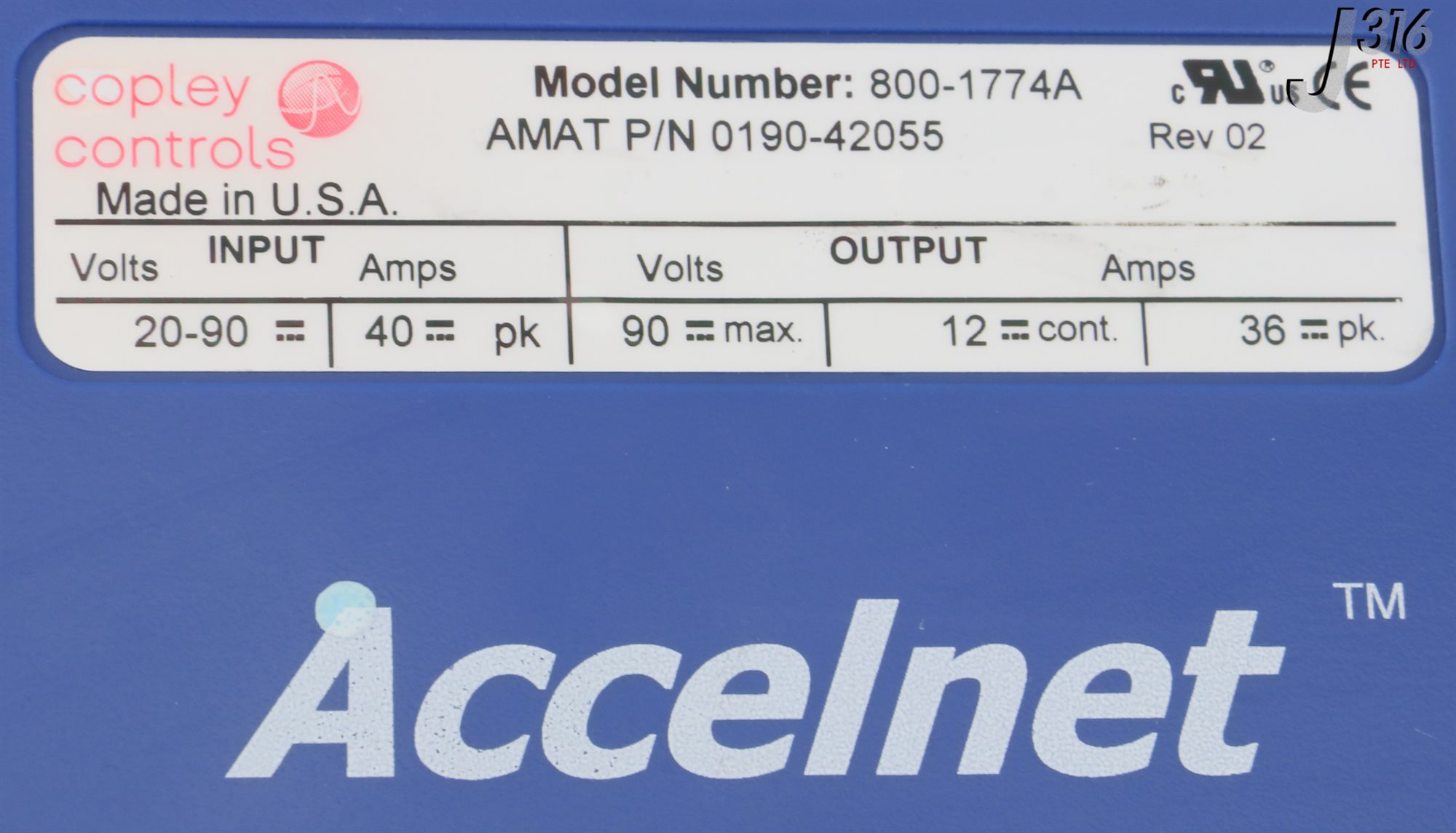 28203 COPLEY CONTROLS SERVO DRIVE, ACCELNET, AMAT 0190-42055 800